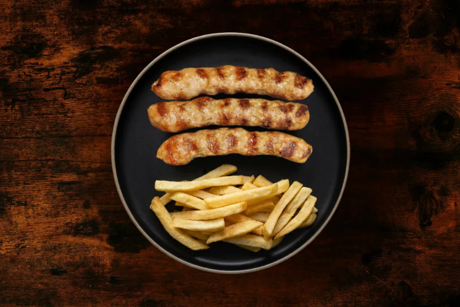 3 grilled kebapcheta with a side dish of your choice