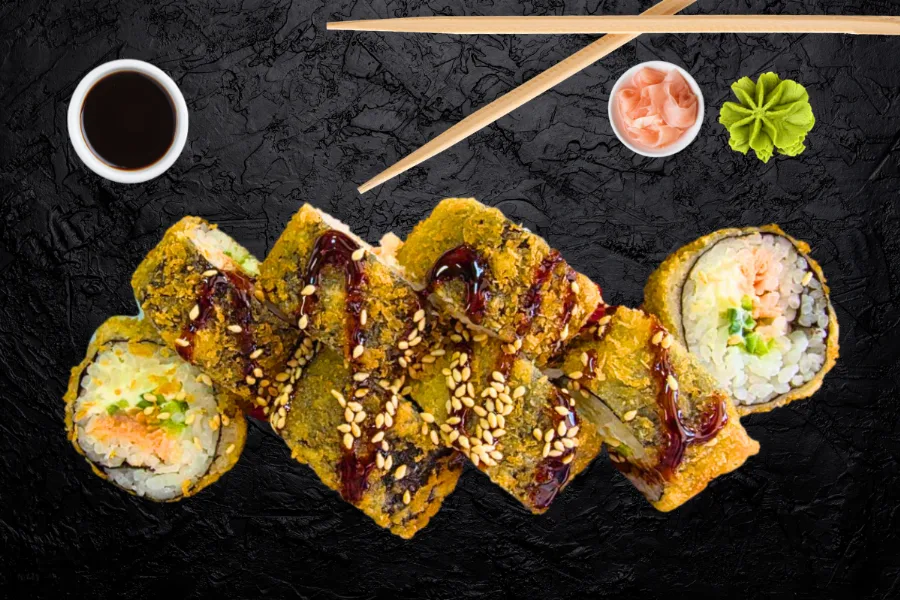 Crispy roll with salmon 8 pcs.