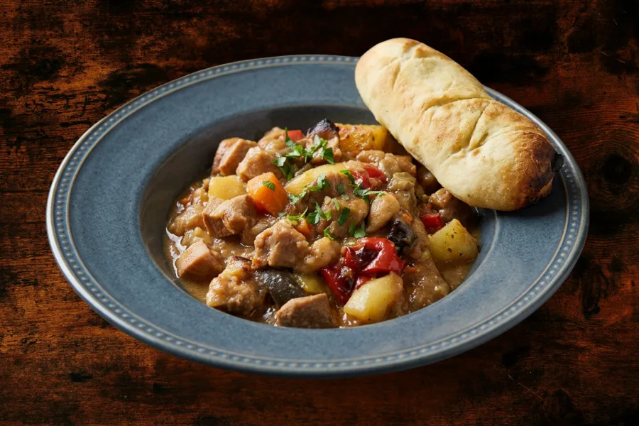 Pork Shoulder Stew with Flatbread